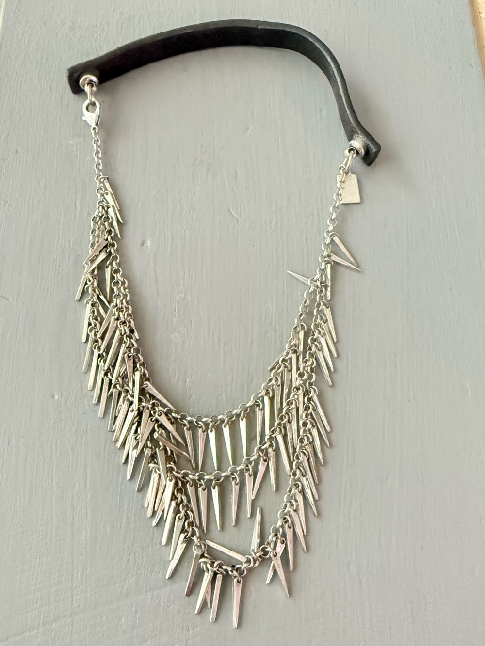 Jenny Bird Silver Triple-Layer Spike Necklace - Picture 6 of 8